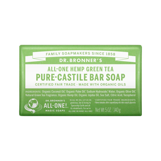 Dr. Bronner's Pure-Castile Bar Soap (Hemp All-One) Green Tea 140g