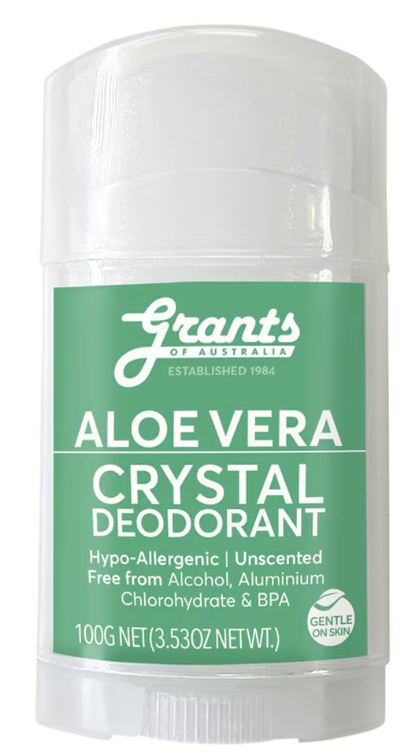 Grants Of Australia Crystal Deodorant Stick Aloe Vera 100g