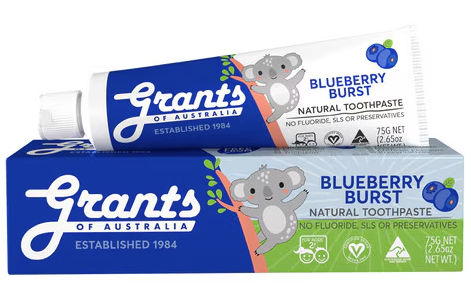 Grants Of Australia Natural Toothpaste Kids Blueberry Burst 75g