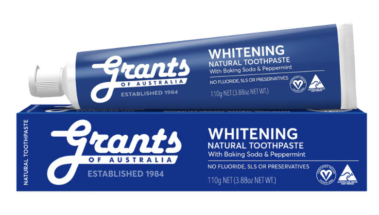 Grants Of Australia Natural Toothpaste Whitening with Baking Soda & Peppermint 110g