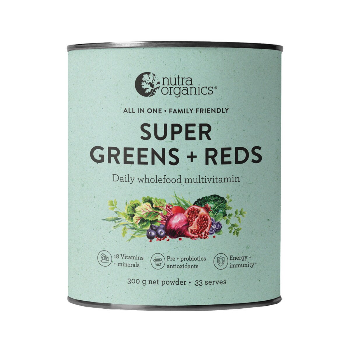 Nutra Organics Super Greens + Reds 300g